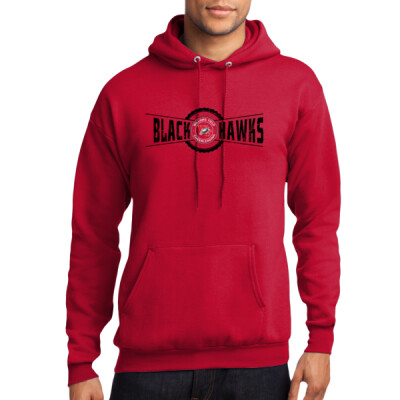  Black Hawk Circle Logo Hoodie - Red  Thumbnail